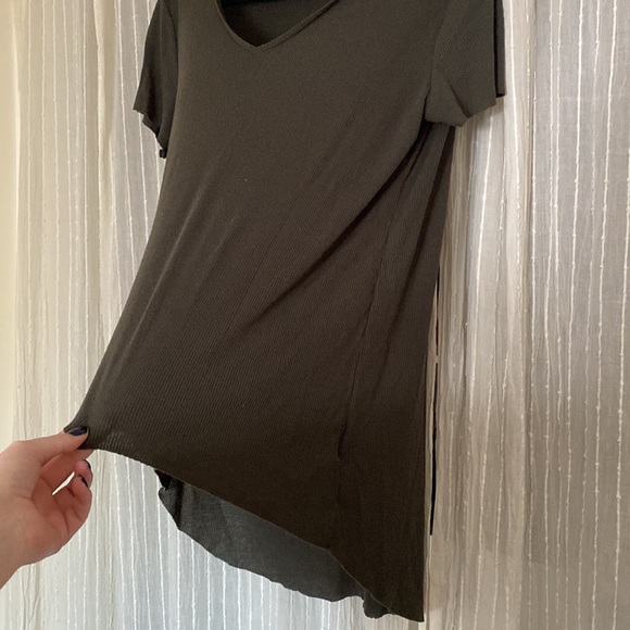 H&M Green Ribbed T-shirt, Size L - Picture 4 of 5